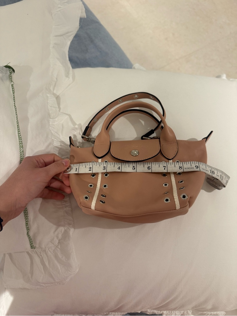 Longchamp Women's Pink Oeillet X-Small Shoulder Bag - Picture 13 of 13